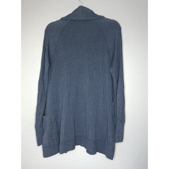 Athleta Studio Wrap Open Front Sweater Jacket Womens Sm Magnetic Clasp Navy Blue - Picture 11 of 11